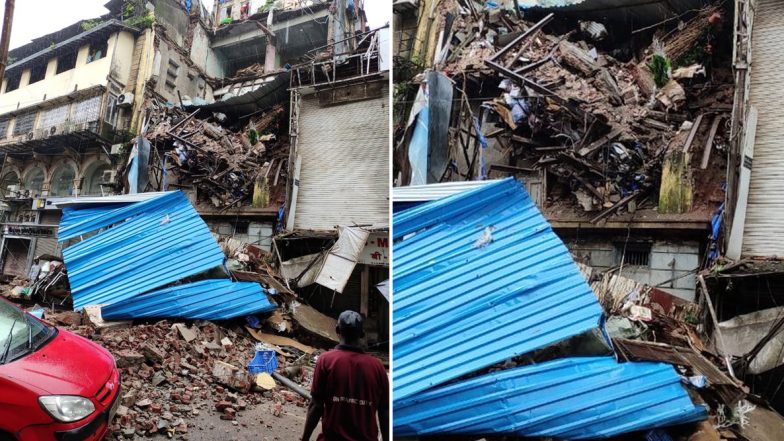 मुंबई: क्रॉफोर्ड मार्केट में चार मंजिला इमारत का हिस्सा ढहा, फायर ब्रिगेड की 7 गाड़ियां मौके पर