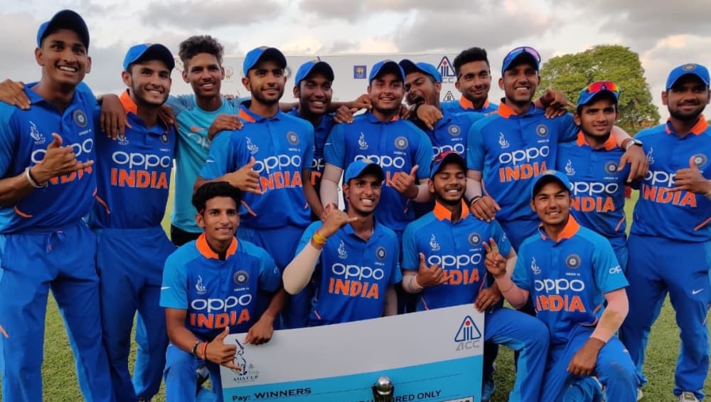 U19 Asia Cup 2019: भारत ने सातवीं बार जीता अंडर-19 एशिया कप, रोमांचक मुकाबले में बांग्लादेश को रौंदा U19 Asia Cup 2019: भारत ने सातवीं बार जीता अंडर-19 एशिया कप, रोमांचक मुकाबले में बांग्लादेश को रौंदा