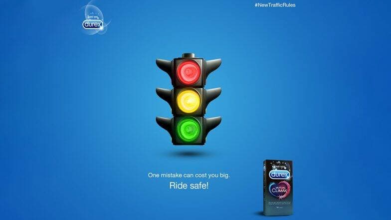 Durex Condom India ने नए ट्रैफिक नियमों का किया समर्थन, कंडोम के अनोखे विज्ञापन के जरिए दी लोगों को सुरक्षित वाहन चलाने की सलाह Durex Condom India ने नए ट्रैफिक नियमों का किया समर्थन, कंडोम के अनोखे विज्ञापन के जरिए दी लोगों को सुरक्षित वाहन चलाने की सलाह