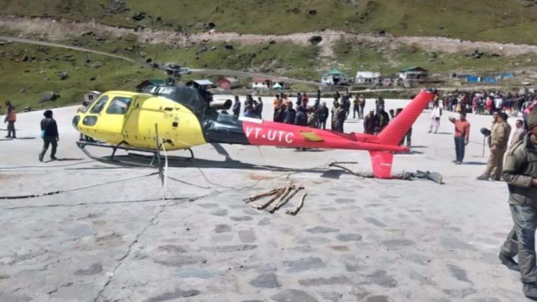 केदारनाथ: हेलिकॉप्टर का लैंडिंग के दौरान बिगड़ा संतुलन, बाल-बाल बचे सवार 6 यात्री