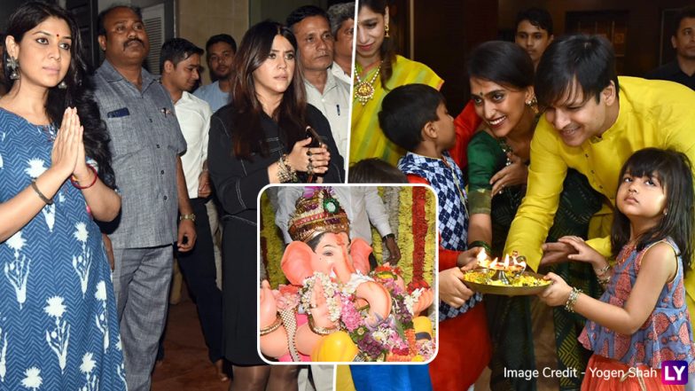 Ganpati Visarjan Pics: गणेश भक्ति में डूबा बॉलीवुड, एकता कपूर, विवेक ओबेरॉय ने किया गणपति विसर्जन