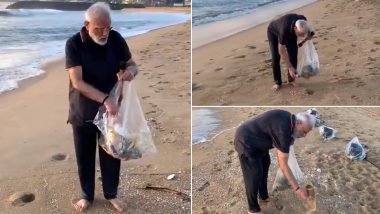 ममल्लापुरम बीच पर पीएम नरेंद्र मोदी का स्वच्छता अभियान, समुद्र तट पर की साफ-सफाई, खुद उठाया कचरा- देखें VIDEO