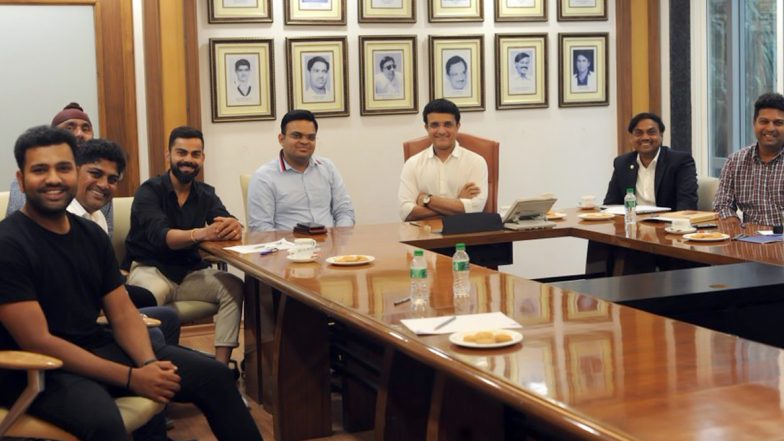 IND vs BAN Series 2019: BCCI अध्यक्ष सौरव गांगुली ने विराट और रोहित से की मुलाकात, देखें तस्वीर