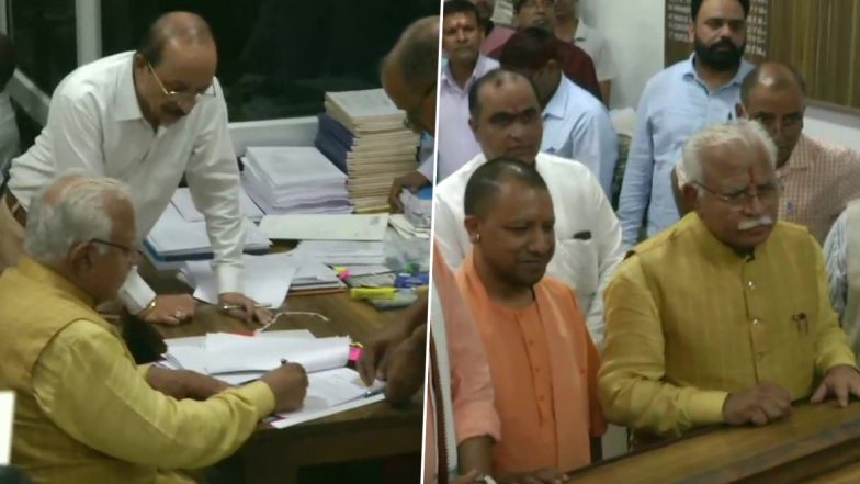 हरियाणा विधानसभा चुनाव 2019: मनोहर लाल खट्टर ने करनाल से भरा नामांकन, योगी आदित्यनाथ रहे मौजूद