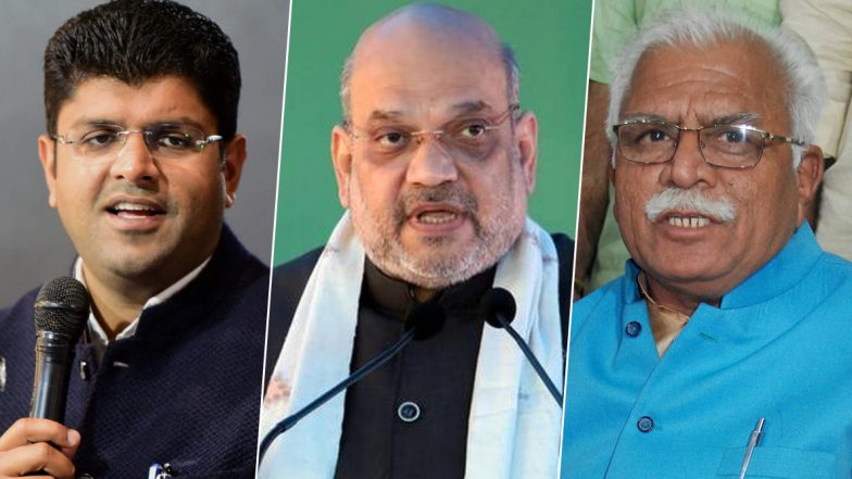 हरियाणा में दुष्यंत चौटाला ने बीजेपी को दिया समर्थन, अमित शाह बोले-जेजेपी का होगा डिप्टी सीएम&nbsp;तो भाजपा का सीएम