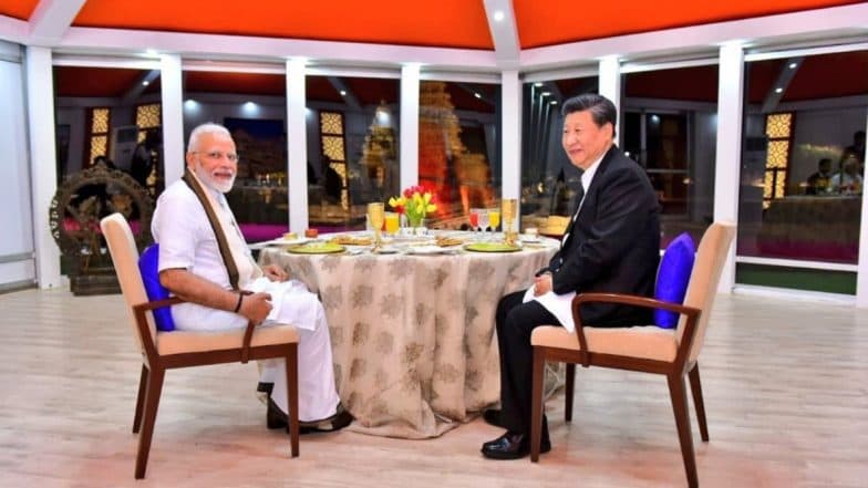 प्रधानमंत्री नरेंद्र मोदी और चीनी राष्ट्रपति शी चिनफिंग ने रात्रिभोज के दौरान ढाई घंटे तक की बातचीत, दोनों देशों के संबंधों को विस्तार देने का लिया संकल्प प्रधानमंत्री नरेंद्र मोदी और चीनी राष्ट्रपति शी चिनफिंग ने रात्रिभोज के दौरान ढाई घंटे तक की बातचीत, दोनों देशों के संबंधों को विस्तार देने का लिया संकल्प