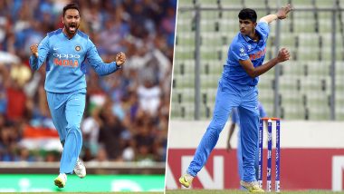 IND vs BAN 1st T20I 2019: वॉशिंगटन सुंदर और क्रूणाल पांड्या ने आखिरी ओवरों में की आतिशी बल्लेबाजी, भारत ने बनाया 148/6