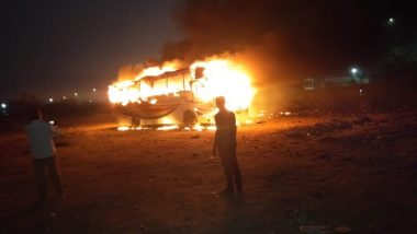हैदराबाद: बस में लगी आग भयंकर आग, बाल-बाल बचे यात्री