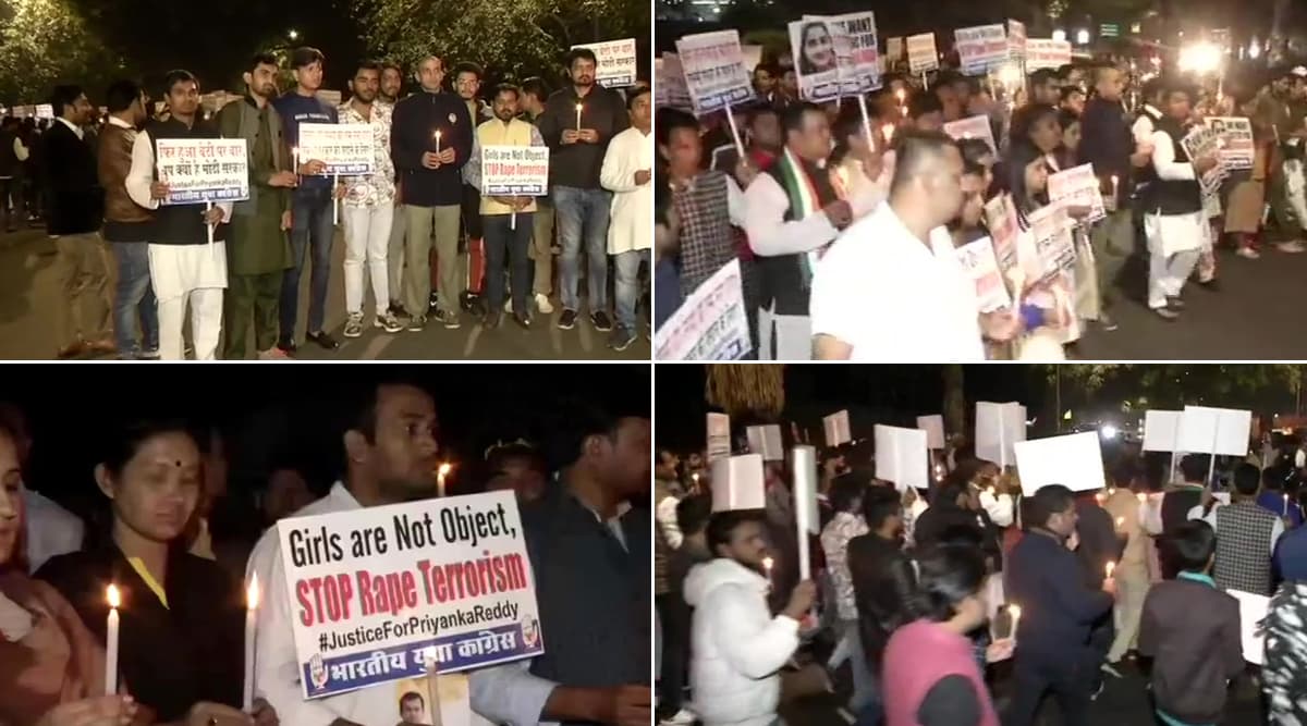 हैदराबाद वेटनरी महिला डॉक्टर बलात्कार और हत्या मामला: युवा कांग्रेस के कार्यकर्ताओं ने जंतर-मंतर पर निकाला विरोध मार्च हैदराबाद वेटनरी महिला डॉक्टर बलात्कार और हत्या मामला: युवा कांग्रेस के कार्यकर्ताओं ने जंतर-मंतर पर निकाला विरोध मार्च