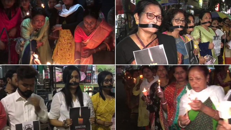 हैदराबाद वेटनरी महिला डॉक्टर बलात्कार और हत्या मामला: बीजेपी महिला मोर्चा की सदस्यों ने सिलीगुड़ी में निकाला कैंडल मार्च