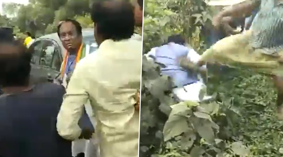 पश्चिम बंगाल उपचुनाव: बीजेपी प्रत्याशी जयप्रकाश मजूमदार पर हमला, लात मारकर झाड़ियों में फेंका, वीडियो हुआ वायरल पश्चिम बंगाल उपचुनाव: बीजेपी प्रत्याशी जयप्रकाश मजूमदार पर हमला, लात मारकर झाड़ियों में फेंका, वीडियो हुआ वायरल