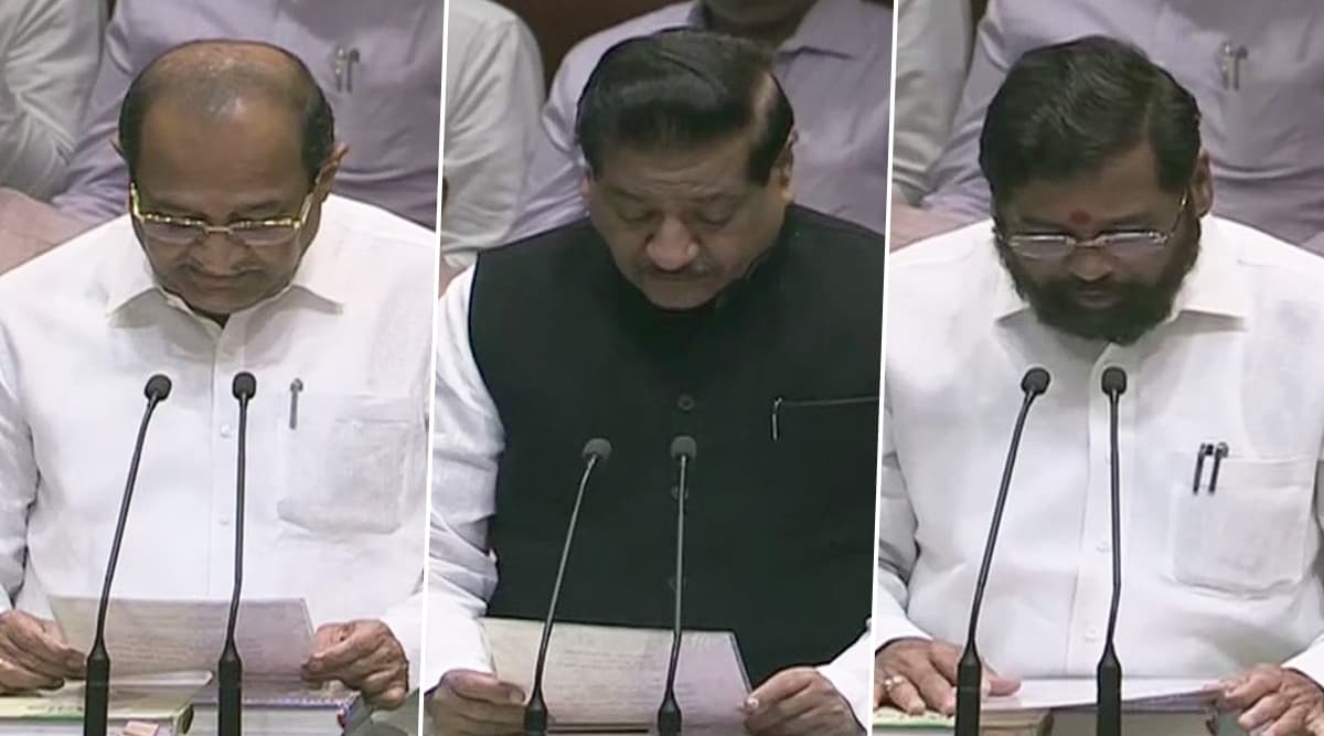 महाराष्ट्र विधानसभा का विशेष सत्र: प्रोटेम स्पीकर कालीदास कोलंबकर ने विधायकों को दिलाई शपथ महाराष्ट्र विधानसभा का विशेष सत्र: प्रोटेम स्पीकर कालीदास कोलंबकर ने विधायकों को दिलाई शपथ
