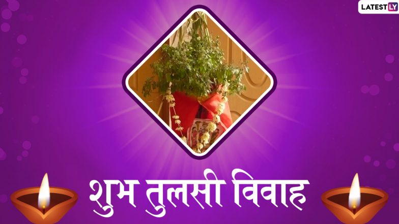 Tulsi Vivah 2019 Wishes & HD Images: तुलसी विवाह के खास पर्व पर इन प्यारे हिंदी WhatsApp Stickers, Facebook Greetings, GIF Images और HD Wallpapers को भेजकर अपने प्रियजनों को दें शुभकामनाएं