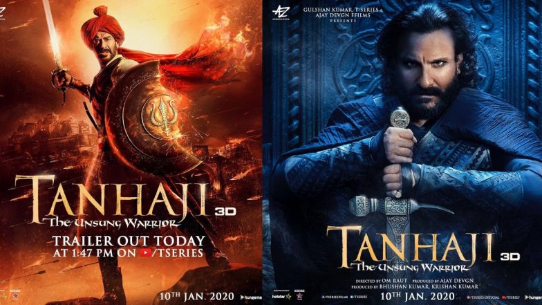 Tanhaji: The Unsung Warrior Trailer: तानाजी मालसुरे बनकर शेर की तरह दहाड़ते दिखे अजय देवगन, सैफ अली खान का भी दिखा दम