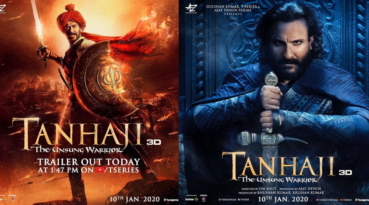 Tanhaji: The Unsung Warrior Trailer: तानाजी मालसुरे बनकर शेर की तरह दहाड़ते दिखे अजय देवगन, सैफ अली खान का भी दिखा दम Tanhaji: The Unsung Warrior Trailer: तानाजी मालसुरे बनकर शेर की तरह दहाड़ते दिखे अजय देवगन, सैफ अली खान का भी दिखा दम