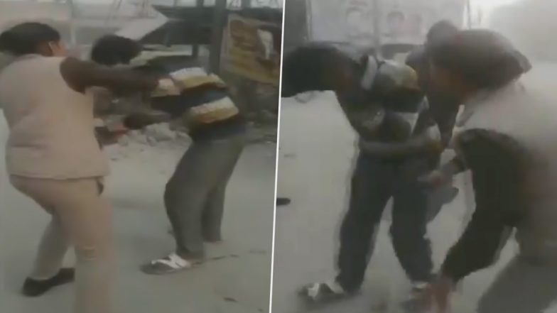 उत्तर प्रदेश: छात्राओं से छेड़छाड़ कर रहे मनचले की महिला कांस्टेबल सरेआम कुटा, 33 सेकेंड में जड़े 22 जूते