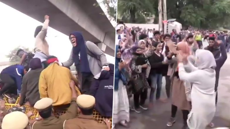 दिल्ली: नागरिकता संशोधन विधेयक को लेकर जामिया मिलिया इस्लामिया विश्वविद्यालय के छात्रों ने किया प्रदर्शन