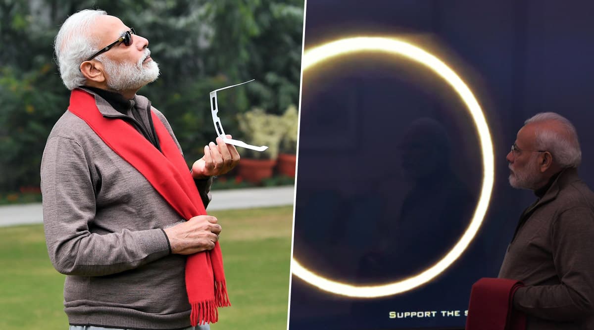Solar Eclipse 2019: प्रधानमंत्री नरेंद्र मोदी ने देखा सूर्य ग्रहण का पूरा नजारा, शेयर की तस्वीरें