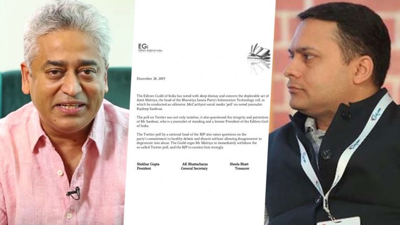 बीजेपी आईटी सेल के हेड अमित मालवीय के ट्वीट की एडिटर्स गिल्ड ने की निंदा, पत्रकार राजदीप सरदेसाई के खिलाफ किए गए विवादित पोल पर जताया गुस्सा