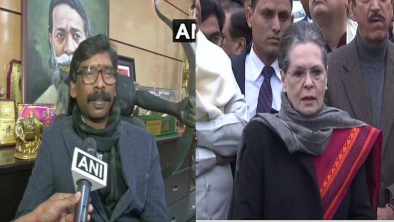 झारखंड: भावी मुख्यमंत्री हेमंत सोरेन ने कांग्रेस अध्यक्ष सोनिया गांधी से करेंगे मुलाकात, 29 दिसंबर के शपथ ग्रहण समारोह के लिए कर सकते है आमंत्रित