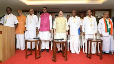 'मिशन साउथ' के तहत तमिलनाडु में माहौल बनाने पहुंचे BJP कार्यकारी अध्यक्ष जे पी नड्डा, एक्ट्रेस नमिता पार्टी में हुई शामिल