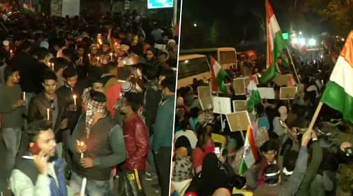 सीएए-एनपीआर और एनआरसी का विरोध: जामिया मिलिया से लेकर शाहीन बाग तक लोगों ने निकाले कैंडल मार्च सीएए-एनपीआर और एनआरसी का विरोध: जामिया मिलिया से लेकर शाहीन बाग तक लोगों ने निकाले कैंडल मार्च