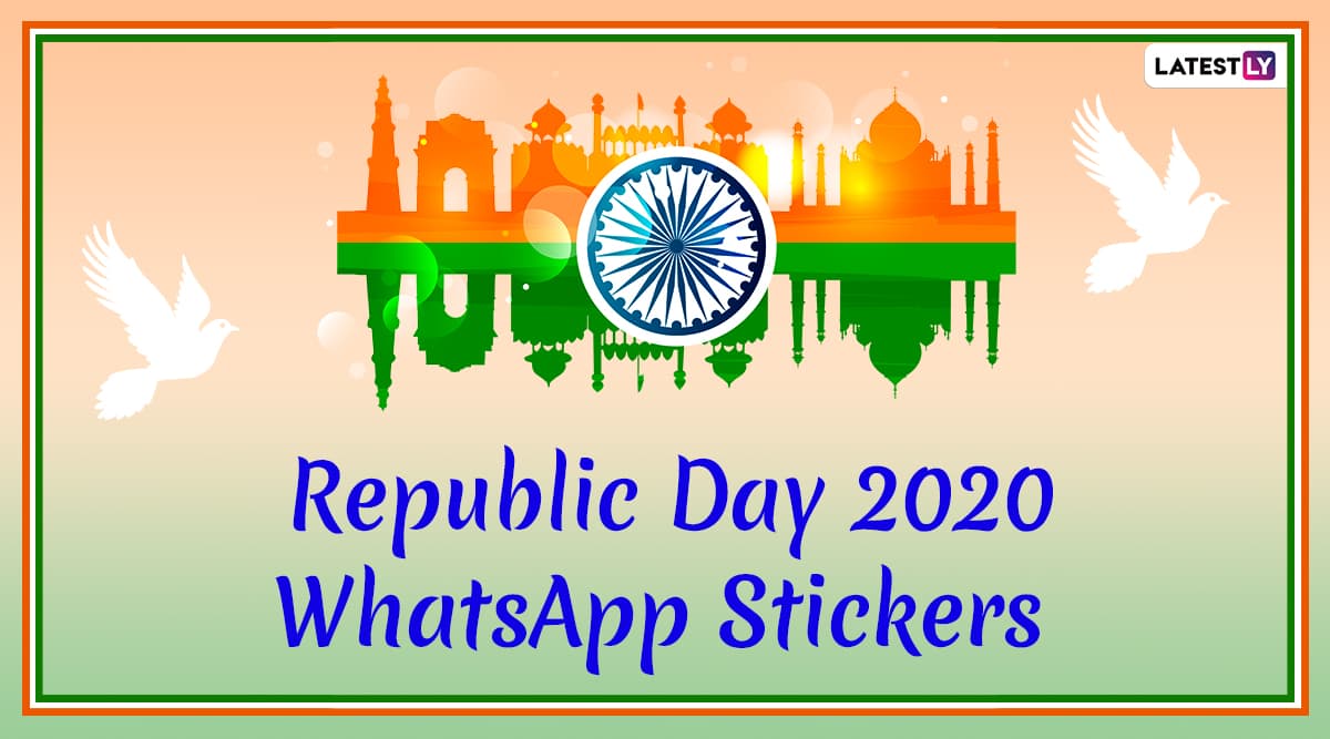 Republic Day 2020 WhatsApp Stickers: गणतंत्र दिवस पर शुभकामनाएं देने के लिए वॉट्सऐप पर ऐसे बनाए देशभक्ति वाले स्टीकर Republic Day 2020 WhatsApp Stickers: गणतंत्र दिवस पर शुभकामनाएं देने के लिए वॉट्सऐप पर ऐसे बनाए देशभक्ति वाले स्टीकर