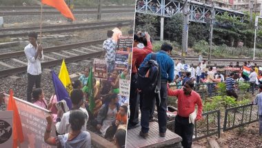 CAA, NRC और EVM के विरोध में आज भारत बंद, मुंबई के कांजुरमार्ग स्टेशन पर प्रदर्शकारियों ने कुछ देर लिए रोकी ट्रेन
