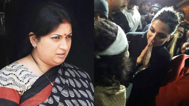 दीपिका पादुकोण पर बरसी स्मृति ईरानी, कहा- वो देश के टुकड़े चाहने वालों के साथ जाकर खड़ी हुईं