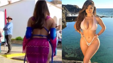 British Model Demi Rose ने पब्लिक प्लेस पर पहनी ऐसी ड्रेस, आंखे फाड़कर देखने लगे लोग उनका Sexy Figure (Video)