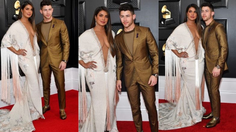 Grammy Awards 2020: प्रियंका चोपड़ा ने पहना बेहद ही बोल्ड गाउन, पति निक जोनस के साथ रेड कारपेट पर आई नजर