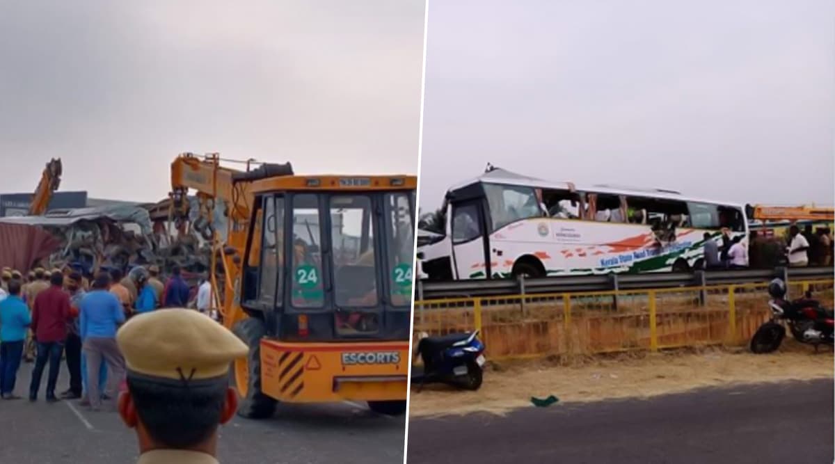 तमिलनाडु में बस और ट्रक के बीच भीषण टक्कर, 20 लोगों की मौत, कई घायल तमिलनाडु में बस और ट्रक के बीच भीषण टक्कर, 20 लोगों की मौत, कई घायल
