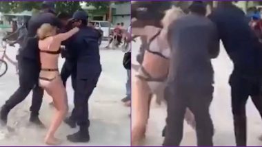 मालदीव में बिकनी पहनने पर महिला पर्यटक गिरफ्तार, पुलिस से हाथापाई का वीडियो वायरल