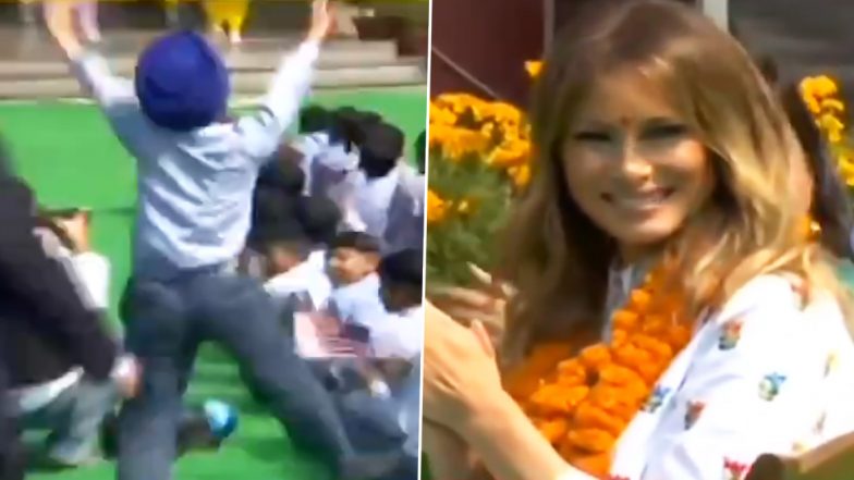 दिल्ली: बच्चों के बीच पहुंचीं अमेरिका की फर्स्ट लेडी, नन्हे सरदार के धमाकेदार भांगड़ा ने जीता मेलानिया ट्रंप का दिल, देखें VIDEO
