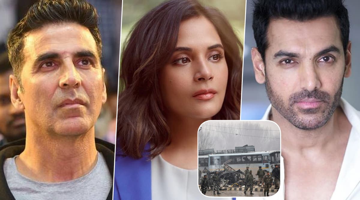 Pulwama Terror Attack: अक्षय कुमार, जॉन अब्राहम और ऋचा चड्ढा समेत बॉलीवुड ने शहीदों को किया नमन, ट्विटर पर पोस्ट किया ये मैसेज Pulwama Terror Attack: अक्षय कुमार, जॉन अब्राहम और ऋचा चड्ढा समेत बॉलीवुड ने शहीदों को किया नमन, ट्विटर पर पोस्ट किया ये मैसेज
