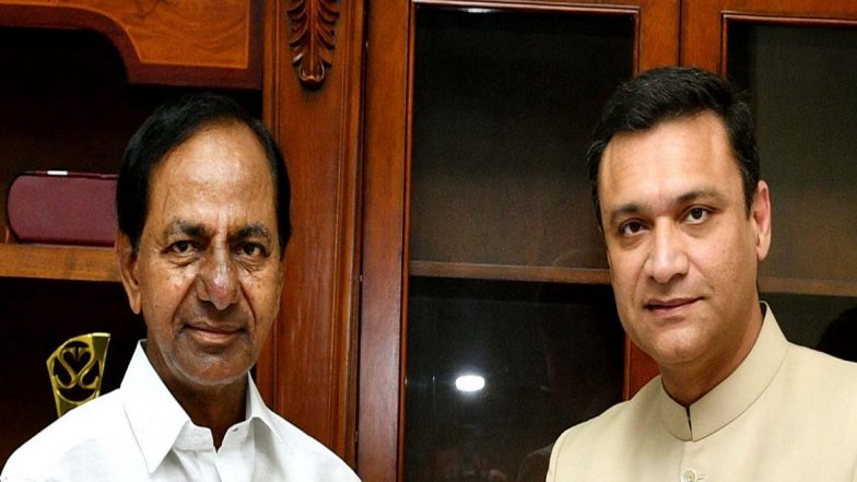 MIM विधायक अकबरुद्दीन ओवैसी ने सिंहवाहिनी महाकाली मंदिर के विस्तार के लिए की मुख्यमंत्री KCR से मुलाकात
