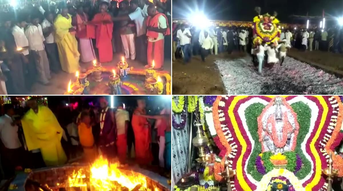 कर्नाटक: कोरोनावायरस से सुरक्षा के लिए दुर्गा परमेश्वरी और शनिश्वर मंदिर में पूजा और भूत भैरवी यज्ञ किया गया कर्नाटक: कोरोनावायरस से सुरक्षा के लिए दुर्गा परमेश्वरी और शनिश्वर मंदिर में पूजा और भूत भैरवी यज्ञ किया गया