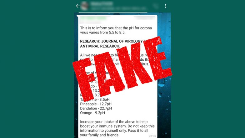 क्या कोरोना वायरस का pH 5.5- 8.5 है? नींबू, आम और संतरे जैसे 'Alkaline' फल खाने से ये ठीक हो सकता है? जानिए वायरल व्हाट्सऐप मैसेज के पीछे की सच्चाई साथ ही इन फलों की सही pH वैल्यू