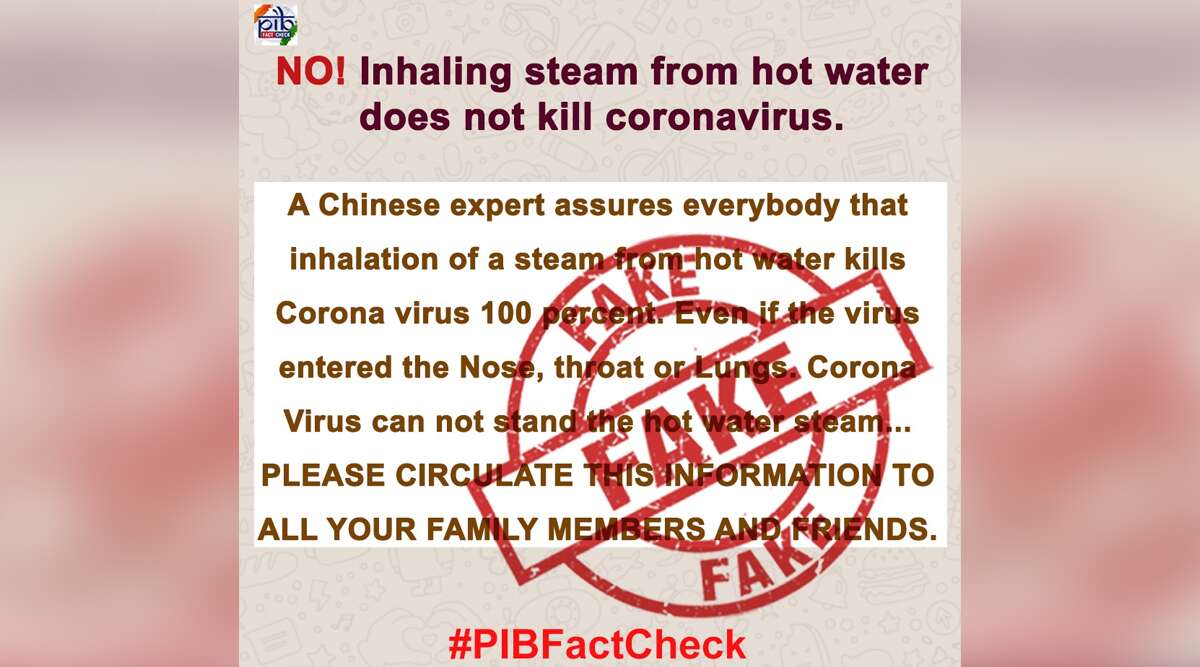 Fact Check: गर्म पानी की भाप से COVID-19 होगा ठीक? PIB ने बताई क्या है सच्चाई Fact Check: गर्म पानी की भाप से COVID-19 होगा ठीक? PIB ने बताई क्या है सच्चाई