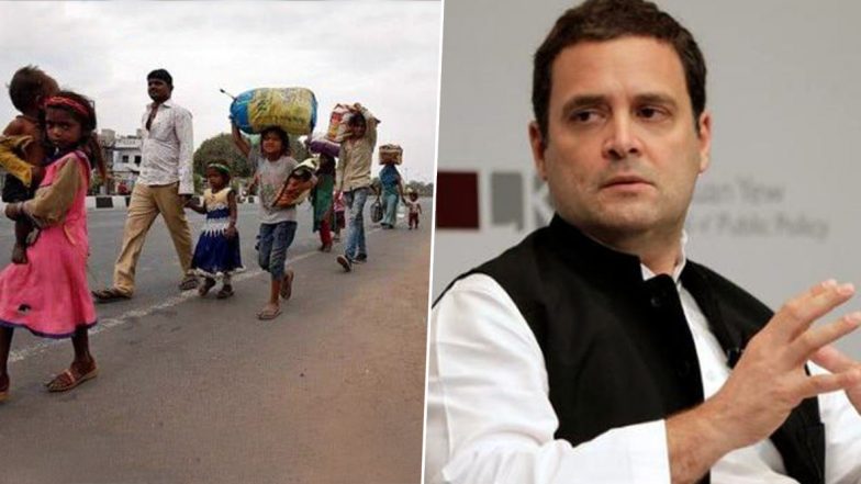 Coronavirus Lockdown: लॉकडाउन के चलते पलायन को बेहस हुए सैकड़ों लोग, राहुल गांधी ने की उन्हें रास्ते में खाना-पानी, आसरा और मदद देने की अपील