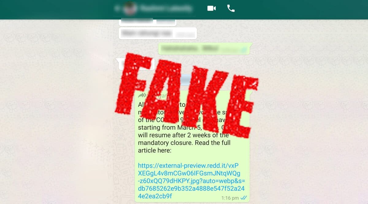 Coronavirus Hoax Message: कर्मचारियों को 5 मार्च से मिलेगी दो हफ्ते की पेड लीव, जानें कोरोना वायरस को लेकर वॉट्सऐप पर वायरल हो रहे इस मैसेज की सच्चाई Coronavirus Hoax Message: कर्मचारियों को 5 मार्च से मिलेगी दो हफ्ते की पेड लीव, जानें कोरोना वायरस को लेकर वॉट्सऐप पर वायरल हो रहे इस मैसेज की सच्चाई
