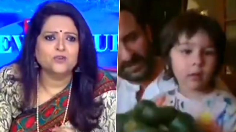 सैफ अली खान टीवी पर दे रहे थे लाइव इंटरव्यू कि अचानक मास्क पहने आ गए तैमूर अली खान, देखें Cute Video