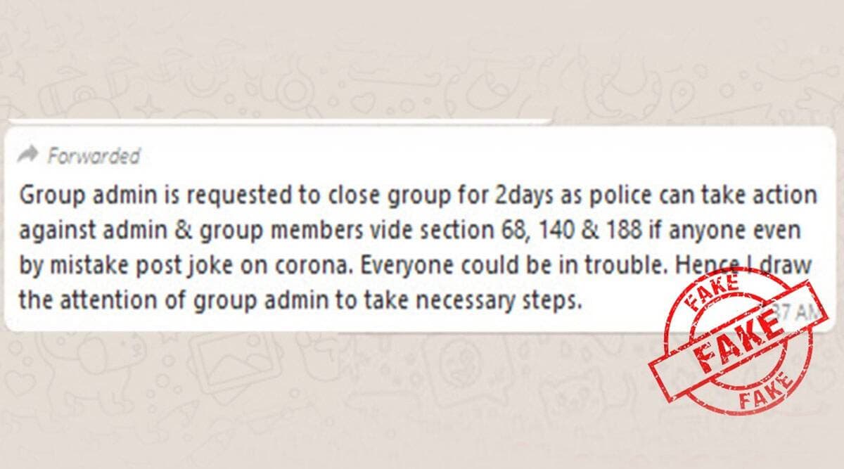 Fact Check: क्या WhatsApp पर कोरोना वायरस को लेकर जोक्स शेयर करने पर होगी जेल? जानिए वायरल मैसेज का सच Fact Check: क्या WhatsApp पर कोरोना वायरस को लेकर जोक्स शेयर करने पर होगी जेल? जानिए वायरल मैसेज का सच