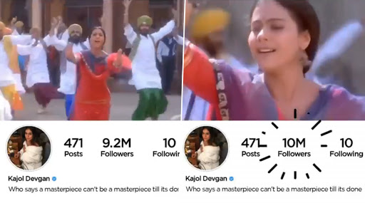 काजोल के इंस्टाग्राम अकाउंट पर हुए 1 करोड़ फॉलोअर्स, इस ख़ास अंदाज में किया धन्यवाद