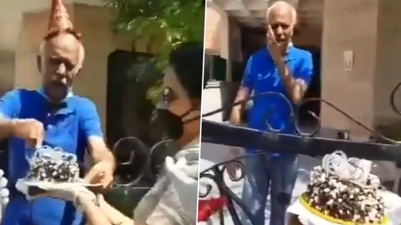 बुजुर्ग का जन्मदिन मनाने के लिए केक लेकर पहुंची पंचकूला पुलिस, देखें दिल छू लेने वाला वीडियो