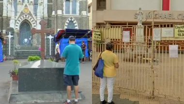 Easter 2020: लॉकडाउन के चलते ईस्टर पर बंद हैं मुंबई के चर्च, गिरिजाघर के बाहर प्रार्थना करते दिखे लोग, देखें तस्वीरें