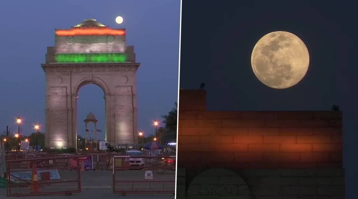 April Super Pink Moon 2020 दिल्ली के इंडिया गेट पर कैमरे में हुआ कैद, साल के सबसे बड़े सुपर मून की देखें तस्वीरें April Super Pink Moon 2020 दिल्ली के इंडिया गेट पर कैमरे में हुआ कैद, साल के सबसे बड़े सुपर मून की देखें तस्वीरें