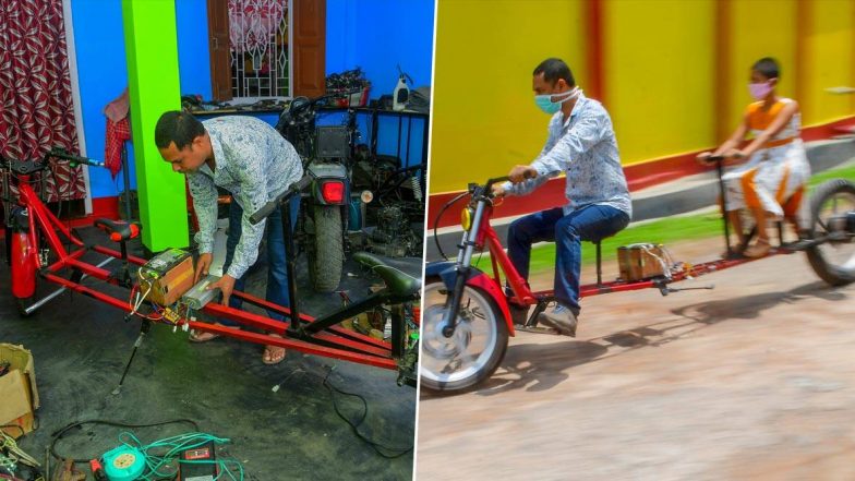 भारतीय मैकेनिक ने सोशल डिसटेंसिंग का पालन करने वाली बनाई इलेक्ट्रिक बाइक, देखें वीडियो