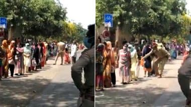 कोरोना संकट के बीच नोएडा में पुलिस का अमानवीय चेहरा, राशन के लिए लाइन में खड़ी महिलाओं को पीटा, देखें वीडियो