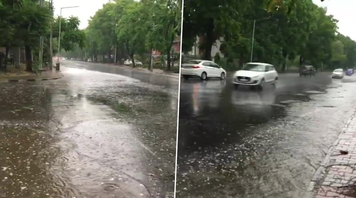 चंडीगढ़: शहर के कुछ हिस्सों में हुई बारिश से मौसम हुआ सुहाना